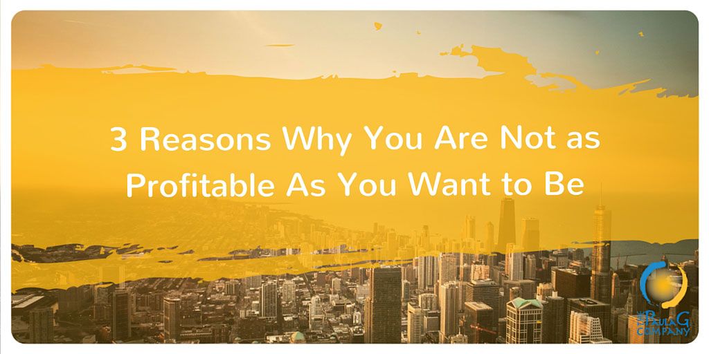 3 reasons you are not as profitable as you want to be